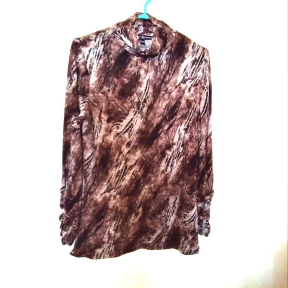 CYC Women's Mock Neck Sweater with Ruched Sleeves and Neckline Size XL